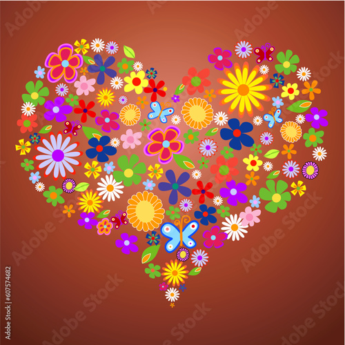 spring flower valentine vector illustration