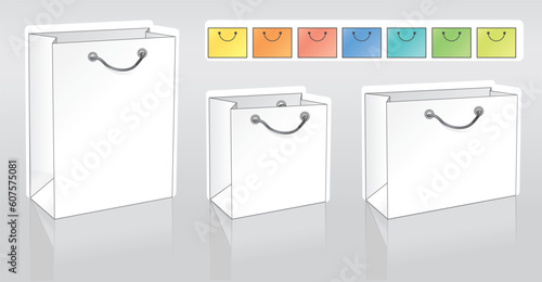 Three shopping packets in different shapes for your logo