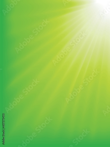 Abstract background. Light burst from white to green. Blend.