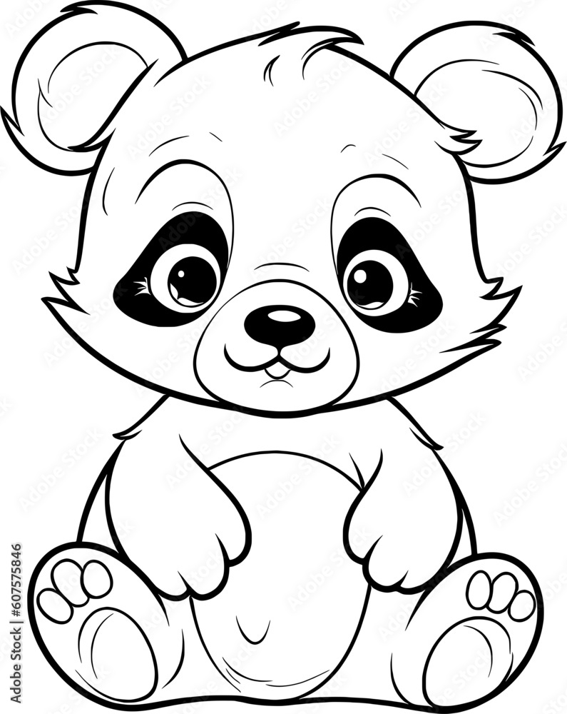Fototapeta premium Bear Line Art