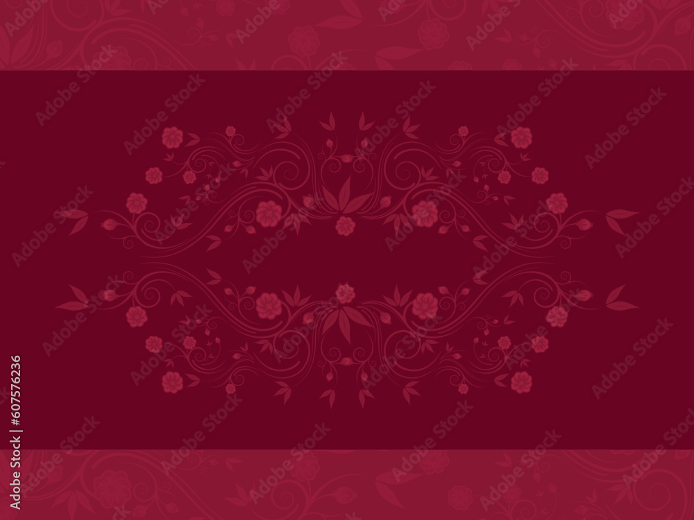 Banner with flowers and curves, ideal for patterns, design elements, print works, web designs and for other graphic creations.