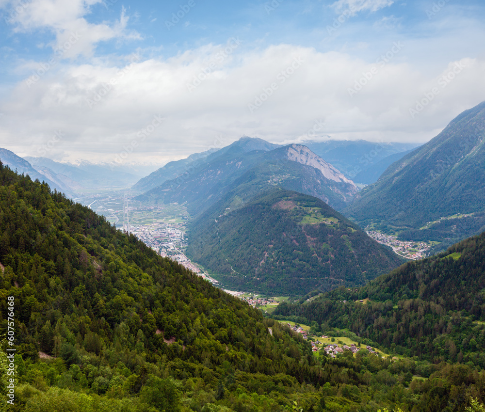 Chamonix valley summer view, France Chamonix valley summer view, France