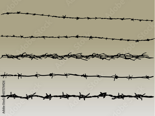 Barbed Wire elements 4 - 5 vector barbed wire graphic elements