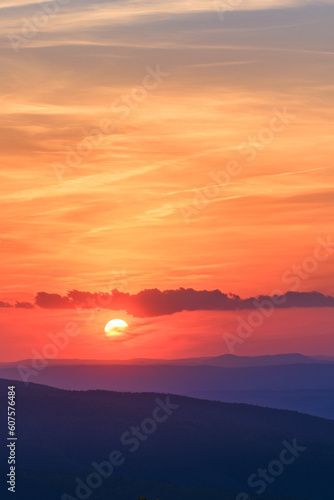 Sunset in Spring in Blue Ridge Mountains