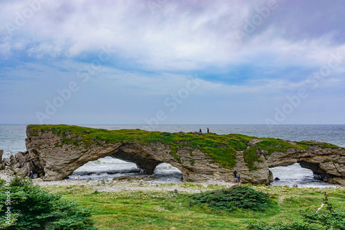 Newfoundland, Canada: The Arches Provincial Park, rock formations composed of dolomitic conglomerates which have been eroded by sea wave action.