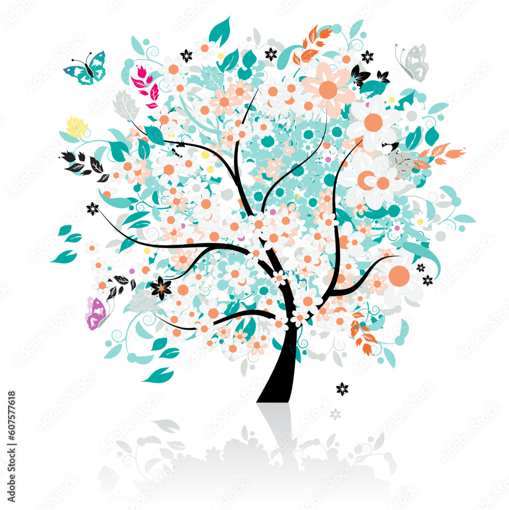 Fototapeta premium Floral tree beautiful