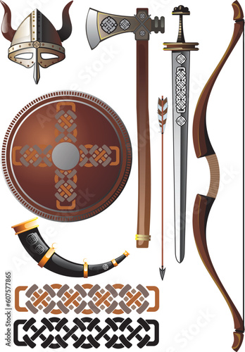 Viking set. Vector illustration