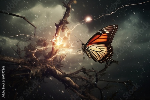 Chaos Unleashed: The Butterfly Effect Illustration