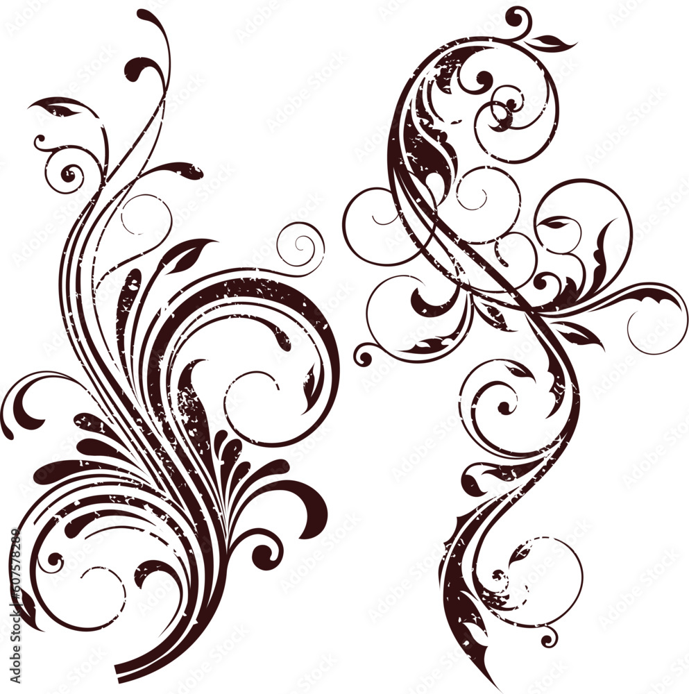 illustration drawing of floral design elements illustration drawing of floral design elements