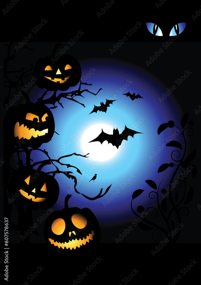 Halloween night background, vector illustration Halloween night background, vector illustration
