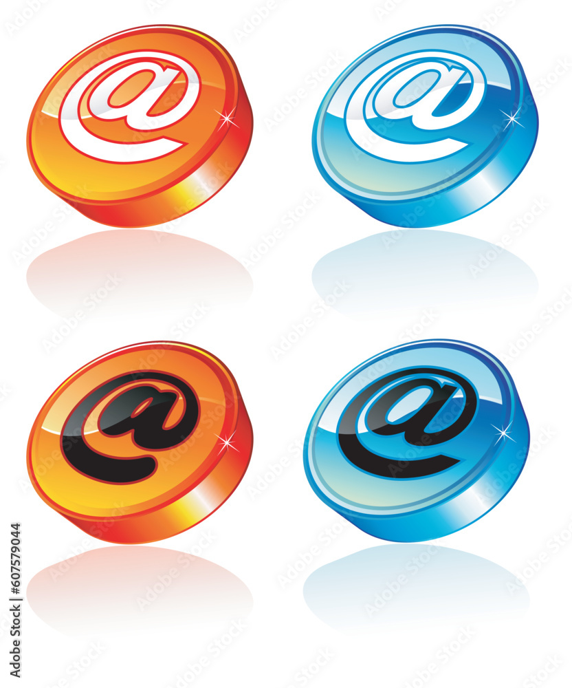 Abstract 3D glossy email icon with reflection Abstract 3D glossy email icon with reflection