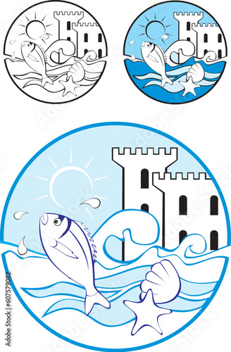 Water Park Design Elements for background or brochure