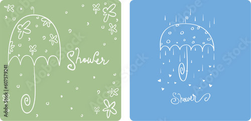 Panel can be used for baby or wedding shower invite or decoration