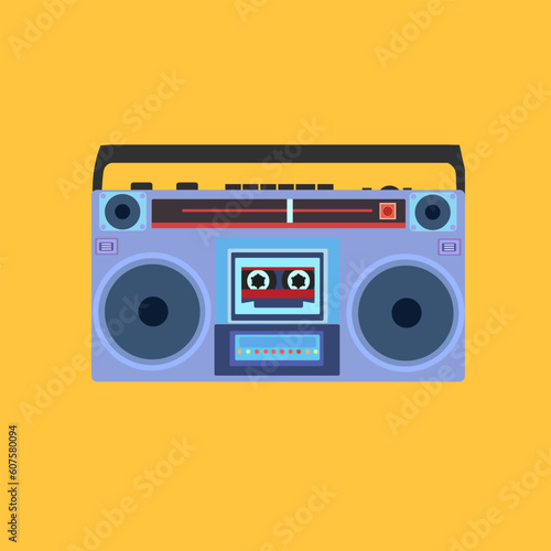 Retro boombox vector clipart illustration	