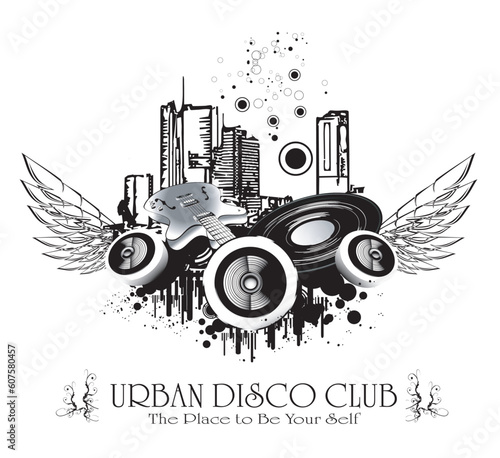 Urban style discoteque grunge background for flayers or card