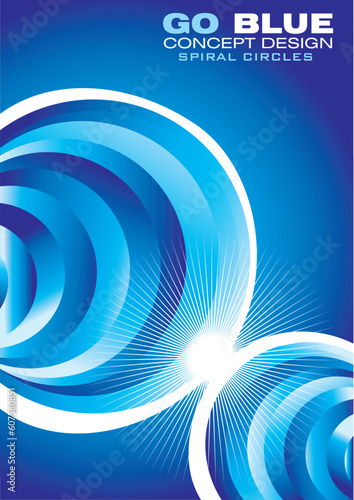 Furturistic Blue circles Company Business Card
