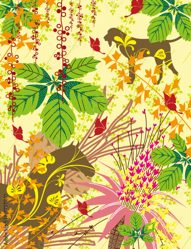 pattern with coloer flowers photo