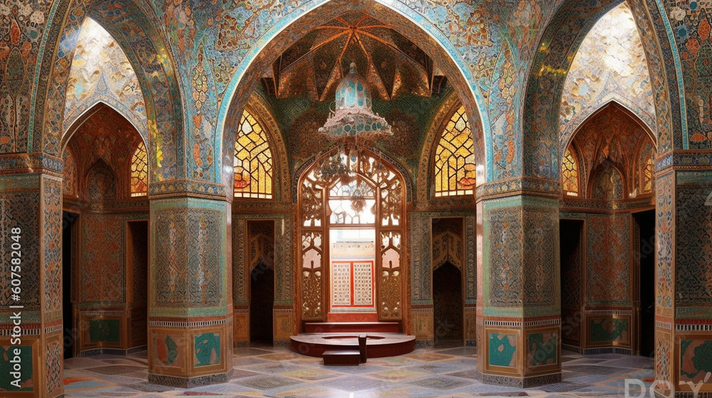 Traditional Arabian architecture with stunning mosaic patterns Generative AI