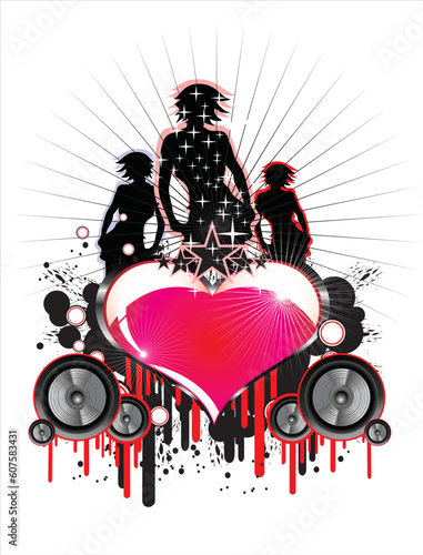 Girls and Love music event frame background