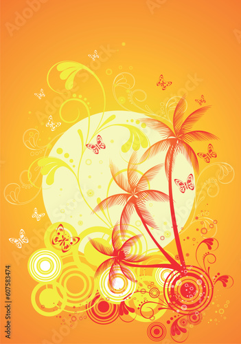 Stylized palm trees