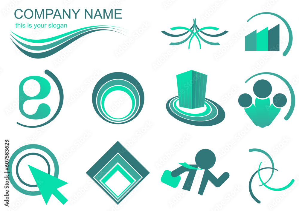 set of icons logo for design