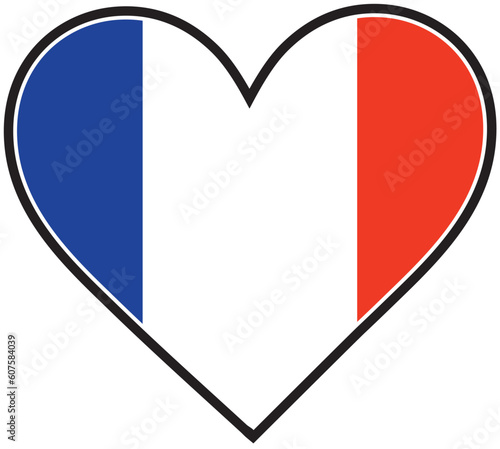 A French flag shaped like a heart