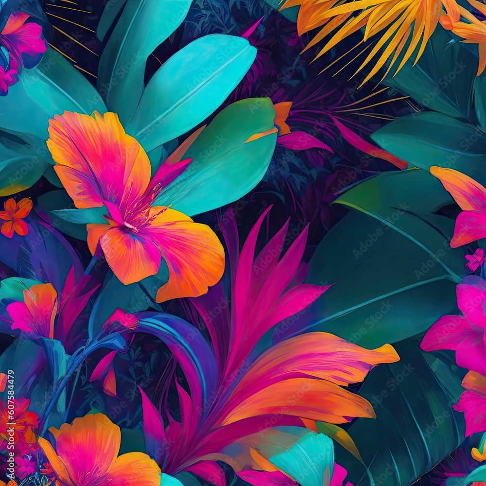 Pattern with flowers, Generative AI Pattern with flowers, Generative AI