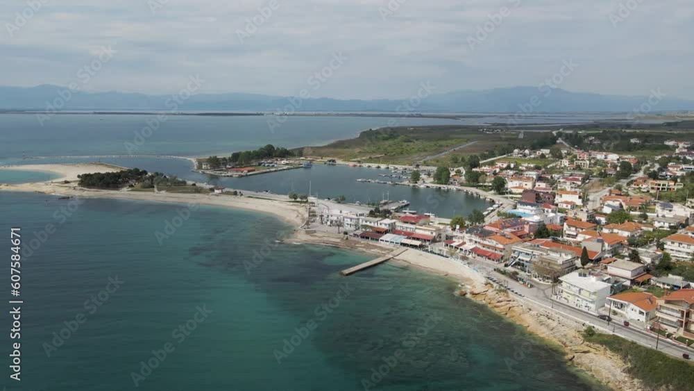 Aerial view of Fanari, a small town along the coastline of Thracian Sea, East Macedonia and Thrace, Greece. Aerial view of Fanari, a small town along the coastline of Thracian Sea, East Macedonia and Thrace, Greece.