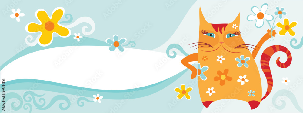 vector illustration of a funny cat
