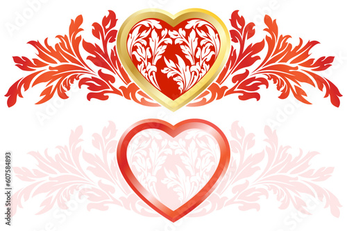 Abstract Stylized Valentines Day heart isolated on white