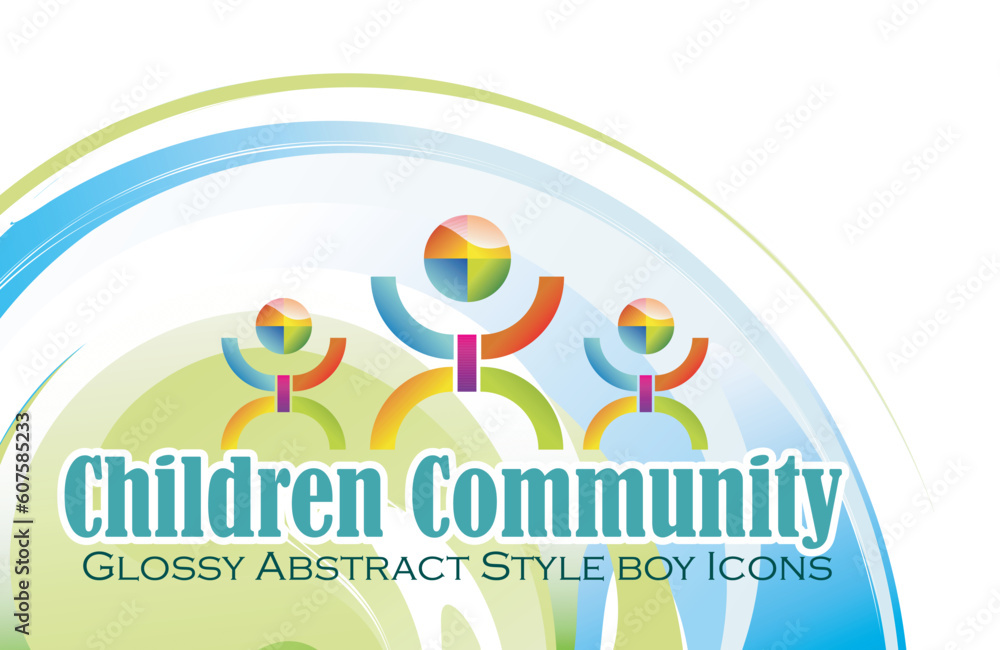 Community for children symbol for brochure or depliant