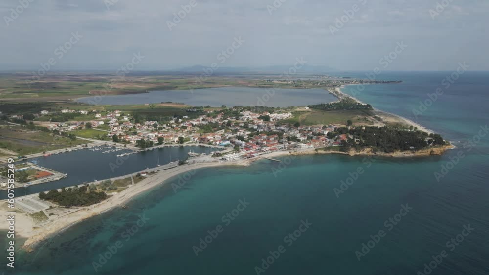 Aerial view of Fanari, a small town along the coastline of Thracian Sea, East Macedonia and Thrace, Greece. Aerial view of Fanari, a small town along the coastline of Thracian Sea, East Macedonia and Thrace, Greece.