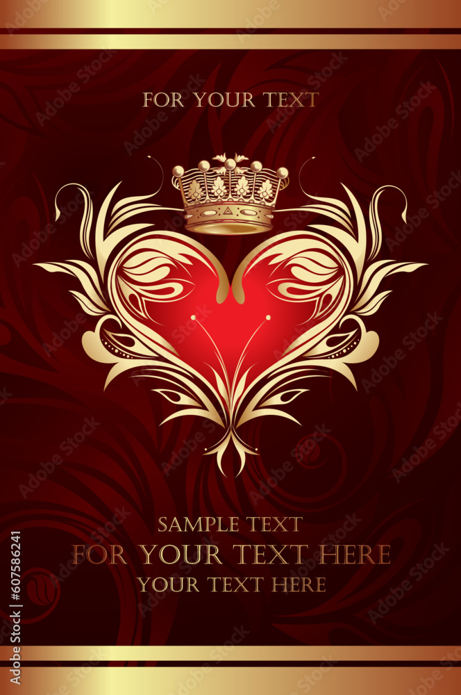 heart with ornament vector illustration