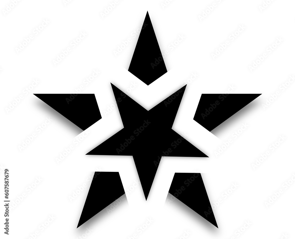 Fototapeta premium star icon, logo illustration, black and white color