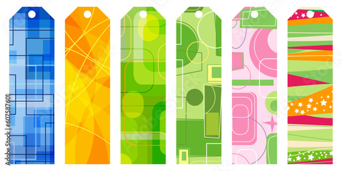 abstract retro bookmark set vector illustration