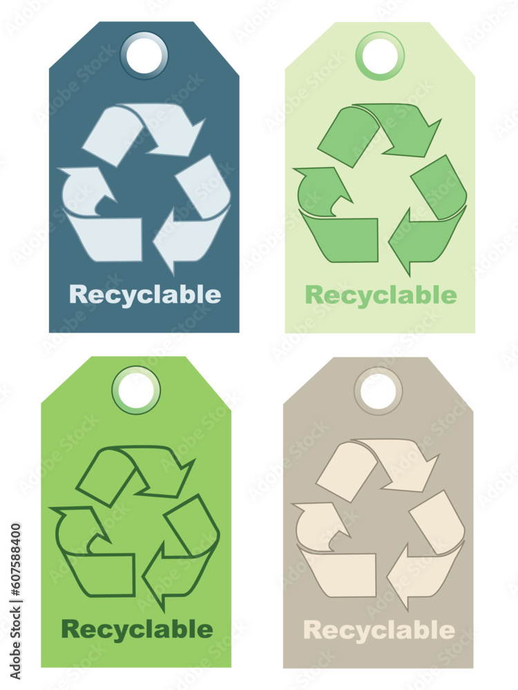 Obraz premium Recycle signs vector illustration