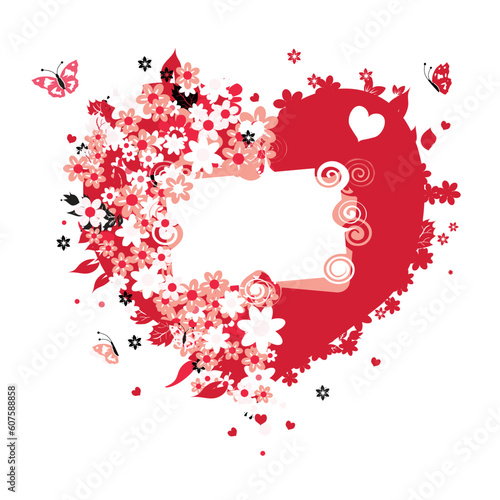 Floral heart shape for your design