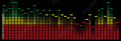 Graphic equalizer in red, yellow and green