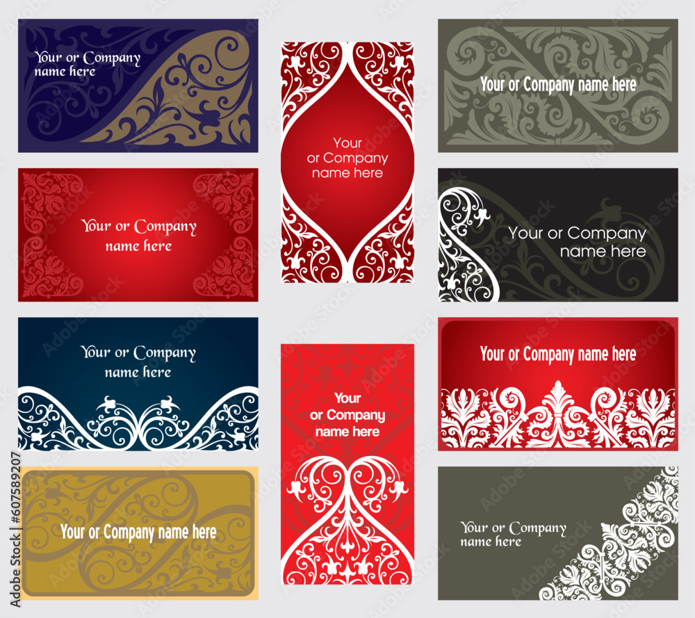 Naklejka premium vector visiting-cards set in ornament style