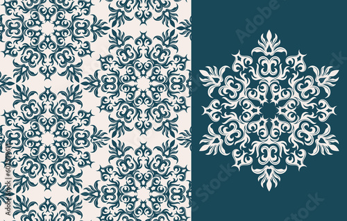 Seamless background from a floral ornament, Fashionable modern wallpaper or textile