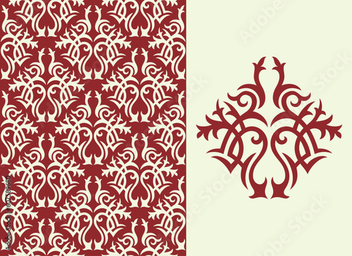 Seamless background from a floral ornament, Fashionable modern wallpaper or textile