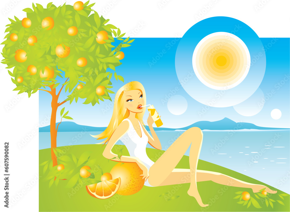vector illustration of beautiful young woman vector illustration of beautiful young woman