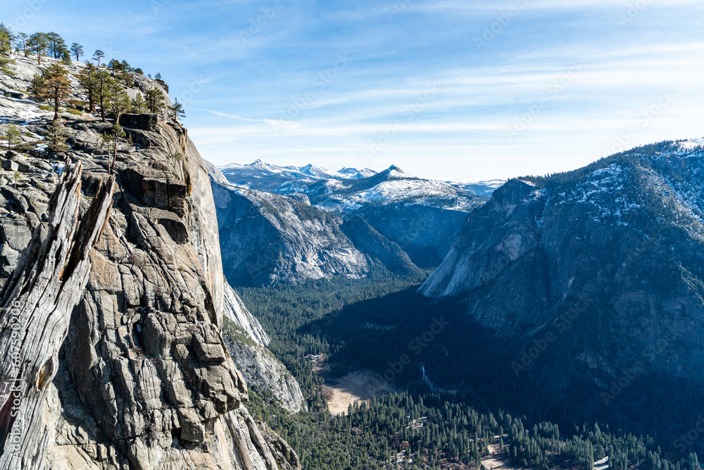 Beautiful scenic view from the Upper Yosemite Falls Trail in California