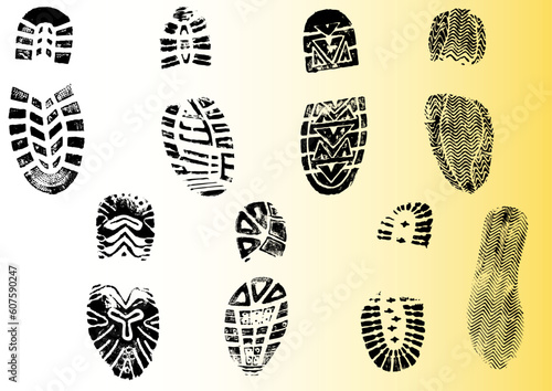 8 Shoeprints - Highly detailed transparent vectors so they can be overliad onto other graphic elements