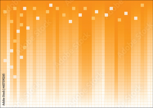 Orange Fading Business Graphic with dots and suqares overlaid
