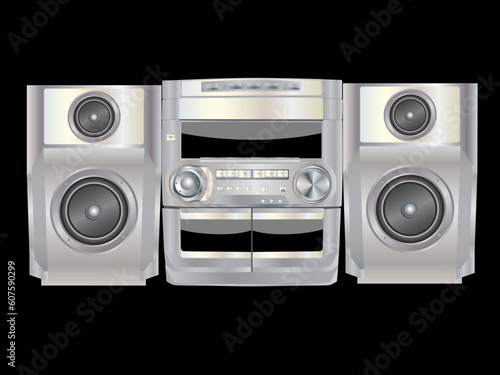 Vector isolated image of boom box.