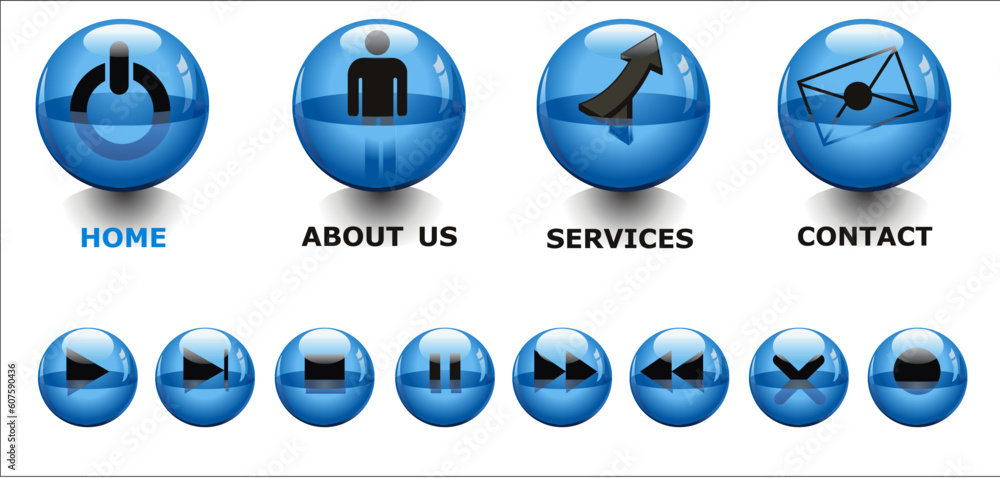 vector button in aqua style for web page vector button in aqua style for web page