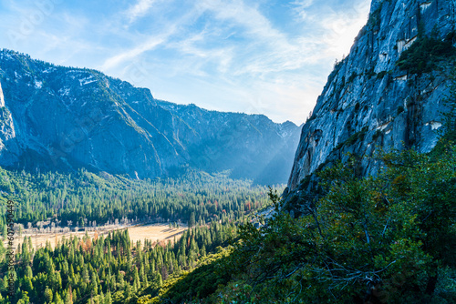 Scenic view from the Upper Yosemite Falls Trail in California photo