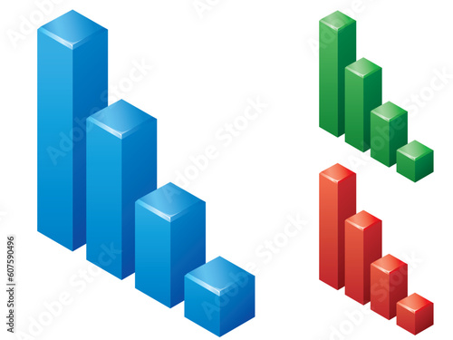 3d graphs.  Grouped for easy editing.  Please check my portfolio for more business illustrations.