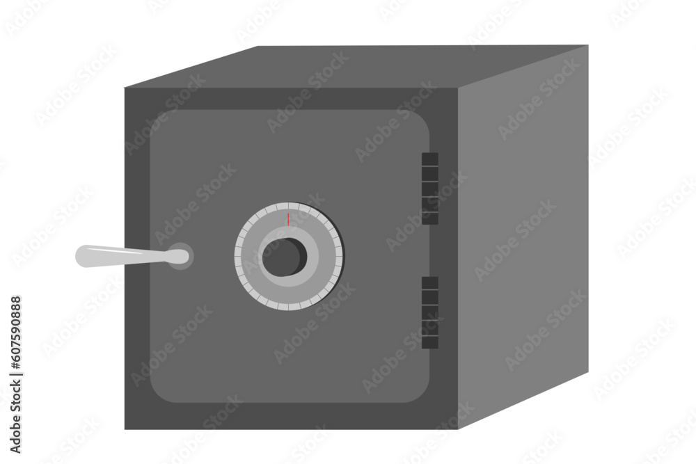 Fototapeta premium A grey safe with dial and handle